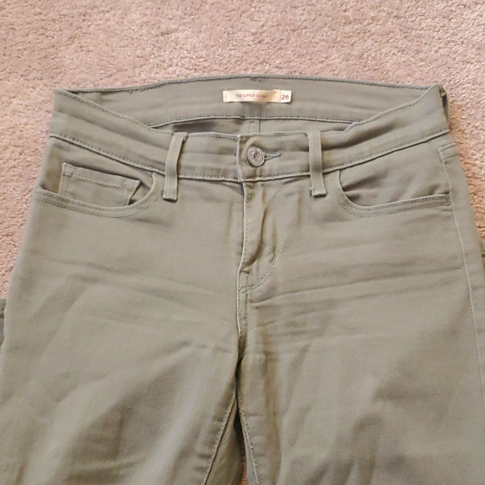 Levi's 710 super skinny - light army green